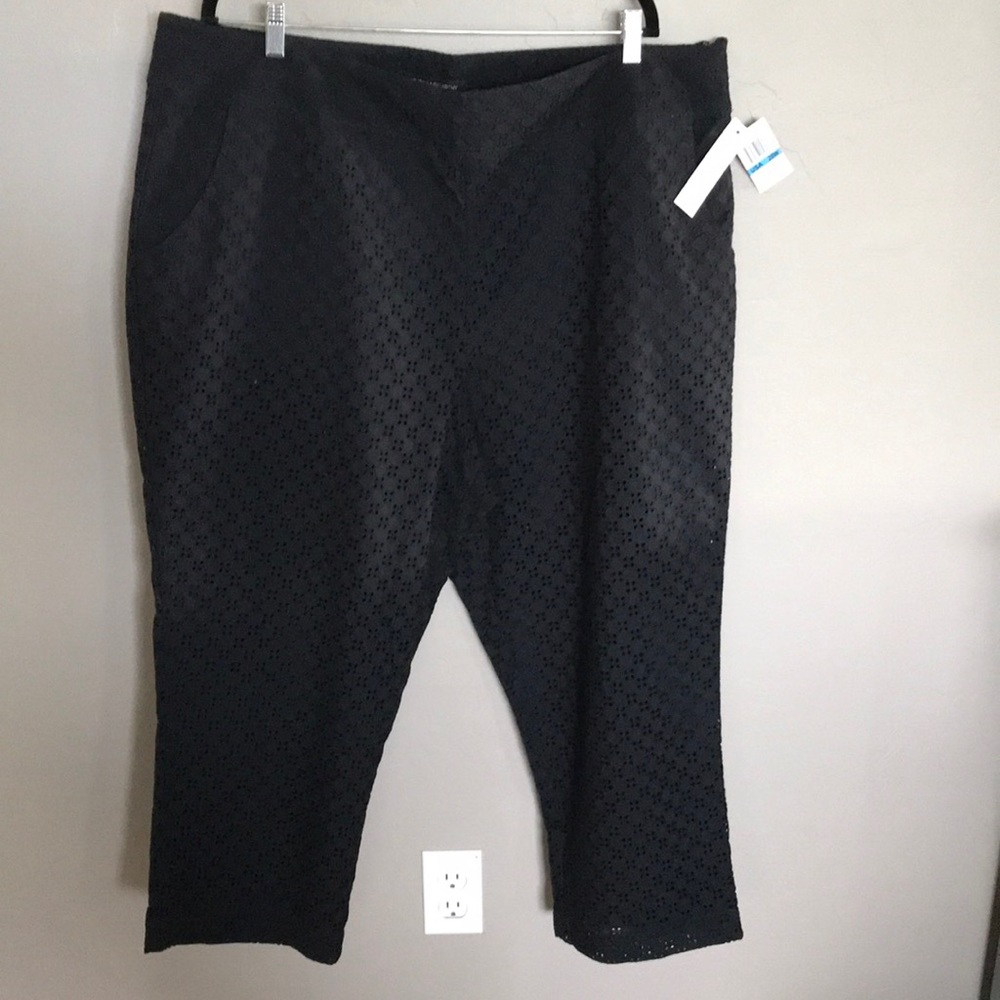 Black Melissa McCarthy cropped black pants.